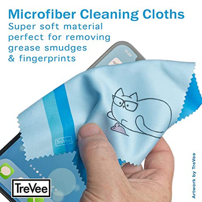 10 Pack Cute Kitty Cat Design Multicolor Microfiber Cleaning Cloths for Cleaning Eyeglasses Lenses Sunglasses and Cell Phone Beautifully Designer Colors Blue Pink Yellow Purple Green Cloth Wipes - color: Kitty Cat