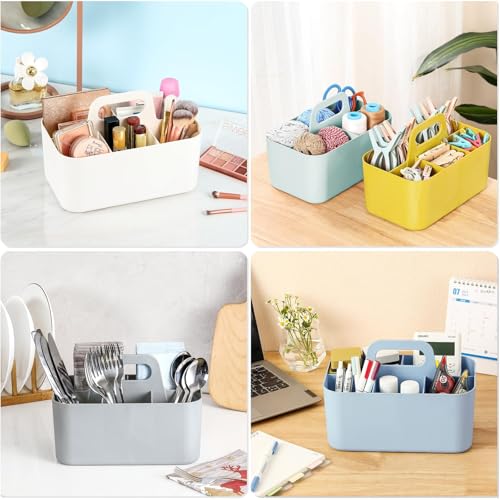 Multiuse Caddy Organizer with Handle, Portable Divided Plastic Tote Bin - Art Craft, Stationary Pen Marker Crayons, Makeup Hair Supplies Storage - Bathroom, Classroom, Dorm, Office, Desk Holder - Mint - color: Mint