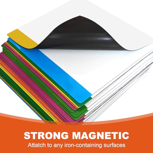 36 Packs, Washable Magnetic Dry Erase Board Labels, 3" x 3" Bangs Design Magnets White Board Notes, Sticky on Fridge, Locker, Cabinet, Door - Office & Classroom Whiteboard Accessories Supplies - style: 3x3, 36 Pcs- Top color