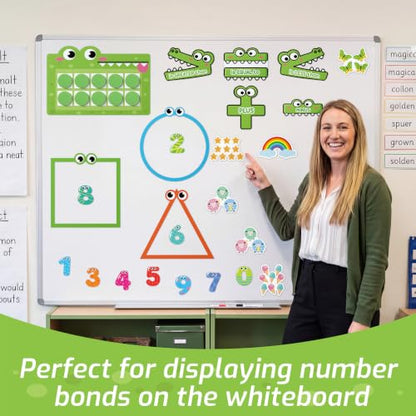 40 Pcs Jumbo Magnetic Number and Ten Frames Set for Whiteboard