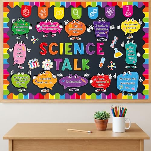 Honoson 53 Pcs Science Bulletin Board Set, Science Classroom Decor, Vibrant - style: Vibrant