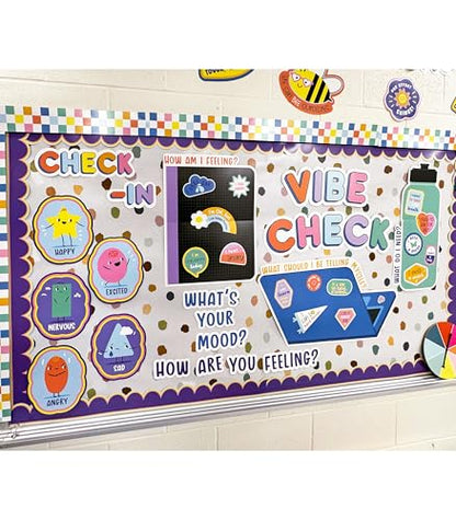 Carson Dellosa We Stick Together 51-Piece Vibe Check Bulletin Board Set - color: Vibe Check