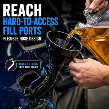5 Pcs Automotive Oil Funnel Set, Spill-Free Fluid Transfer Kit.