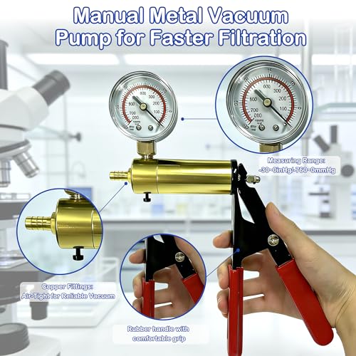 1000 mL Buchner Funnel Filtering Kit with Handheld Vacuum Pump - size: 1000mL