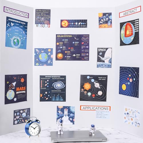 HAUTOCO 3 Pcs Small Trifold Poster Board 21 x 14 inches and 2 Pack 36'' x 48'' Trifold Poster Board Large Tri Fold Project Boards for Science Fairs, School Projects, Event Displays, Business