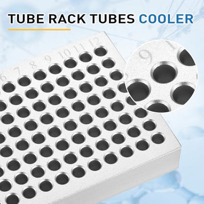 PATIKIL Microcentrifuge Tube Rack Cooler, Aluminum, Silver, 96 Wells - color: Silver, size: 96 Wells
