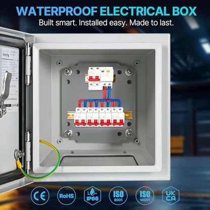 8x8x6 NEMA 4X Electrical Enclosure Metal Outdoor Enclosure Box - size: 8"H × 8"W × 6"D