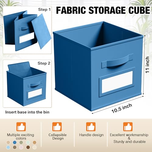 10 Pack Fabric Storage Cubes with Label 11" Collapsible Cube Bins, Boho - color: Boho, size: 11 Inch