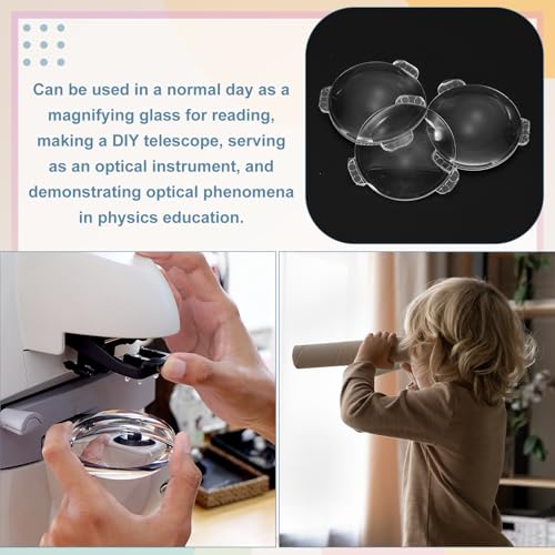 PATIKIL 24Pack Biconvex Lens 34mm Dia. 42mm Focal Length Aspheric Optical