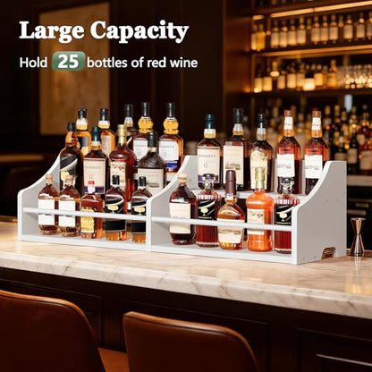FAVOOSTY 5 Tier Countertop Liquor Bottle Display Shelf Organizer, White - color: White