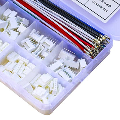 JST Connector Kit 2.0mm Pitch JST-HY 2.0 Female Connector with Premium 22AWG Pre-Crimped Cables,HY 2.0mm with Lock Connector 2/3/4/5/6 Pin Female Housing (HY-MM-Kit) - size: JST-2.0MM-HY