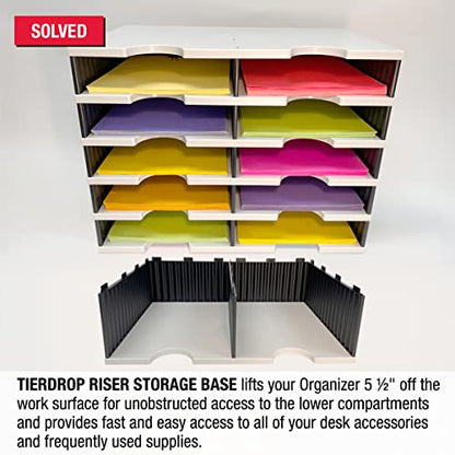 Ultimate Office TierDrop Riser Storage Base, Lifts Sorter 5 inches, 2 Slots - size: Riser Base Add-On