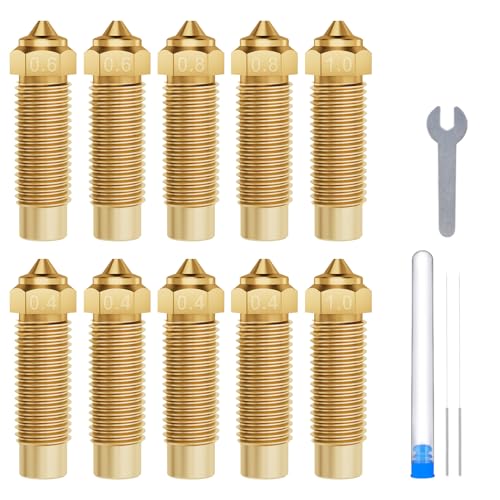ELEGOO 10pcs 0.4/0.6/0.8/1.0mm Nozzles for Neptune 4 Plus/4 MAX - style: Brass-Neptune 4 Plus/Max
