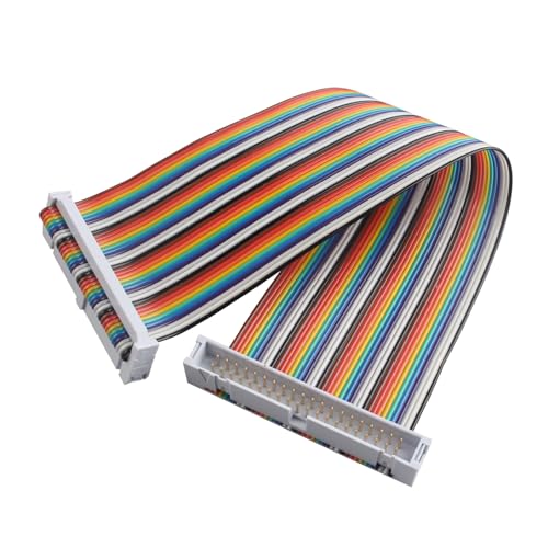 ZDE Male to Female GPIO Flat Ribbon Cable 40pin Breadboard Rainbow Jumper Wire 20cm/7.87inch Compatible with Raspberry Pi 5 4B 3 2 Model B B+ - size: 20cm/7.87inch, style: Male to Female