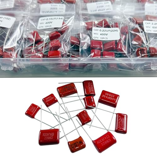 25 Values 250 Pieces Metallized Polypropylene Capacitor Kit CBB22 400V-630V - style: 400V-630V 250pcs