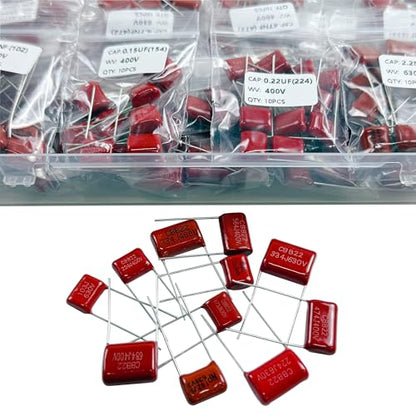 25 Values 250 Pieces Metallized Polypropylene Capacitor Kit CBB22 400V-630V - style: 400V-630V 250pcs