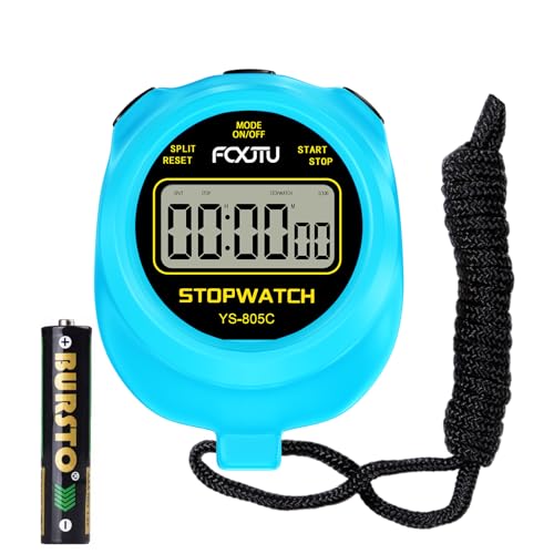 Simple Stopwatch Timer, Single Lap Stopwatch Countdown Timer, No Hourly Beep, On/Off, AAA Battery(Included), Large Display, Easy to Use, Ideal for Kids Sports Coaches Blue - color: Blue