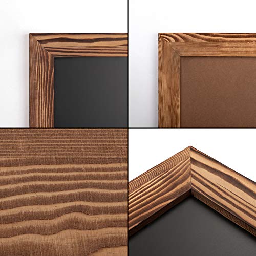 Rustic Wood Framed Magnetic Chalkboard 24 x 36, Large Hanging Chalk Board Sign for Kids, Non-Porous Wall Blackboard for Wedding Kitchen Restaurant Menu and Home with 4 Unique Magnets, Brown - color: Brown