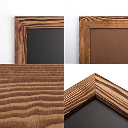 Rustic Wood Framed Magnetic Chalkboard 24 x 36, Large Hanging Chalk Board Sign for Kids, Non-Porous Wall Blackboard for Wedding Kitchen Restaurant Menu and Home with 4 Unique Magnets, Brown - color: Brown