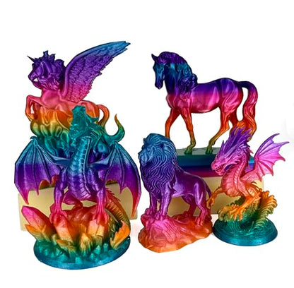 PETG 3D Printer Filament 1.75mm,Rainbow Translucent Gem,Multi Color,Fast Color Changing,1kg(2.2lbs) Accuracy +/-0.05mm - color: Petg Rainbow Gem