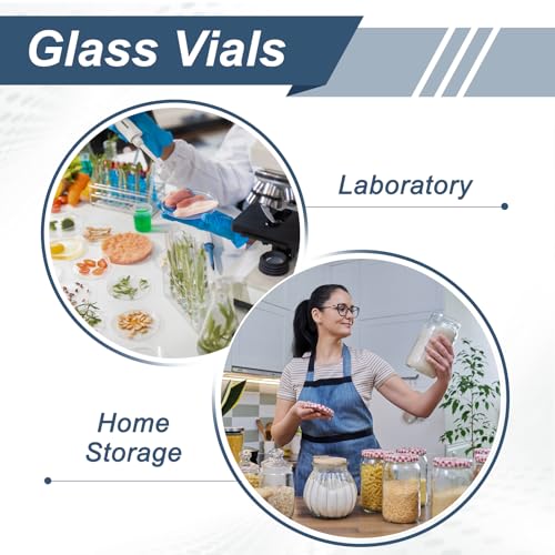 PATIKIL 10Pcs 4ml Clear Glass Vials Sample Vials with Screw Cap Reagent - size: 4ml