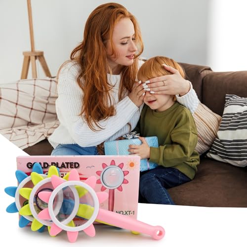 Rongon 10X Kids Magnifying Glass 3PCS Handheld Magnifier (Pink/Blue/Green) - color: Pink/Blue/Green