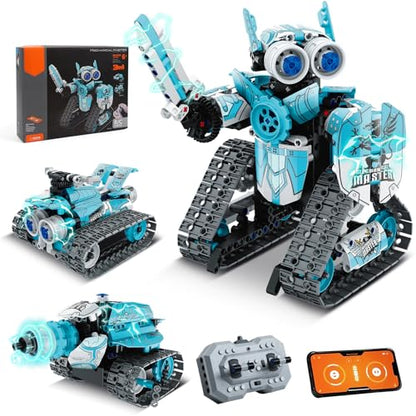 3 in 1 Robot Building Kits for Kids - STEM Birthday Gifts for 6 7 8 9 10 11 12+ Year Old Boys - Educational DIY Science Projects, Robotics Toys with APP & Remote Control