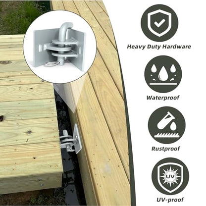 Floating Dock Hinges Hardware,Stationary Dock Connector Hinge Kit - color: Painted