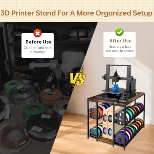 3D Printer Stand with Filament Storage, Compact 3D Printer Table Desk