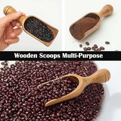 Big Coffee Scoops Shovel,Large Ground Coffee Scoop 2PCS Large Wooden Scoops for Jars 5.9″ Acacia Measuring Spoons for Coffee, Kitchen Scoop for Tea,Coffee, Powder, Bath Salts,Laundry -Multifunctional - color: 5.9″ Large 2pcs