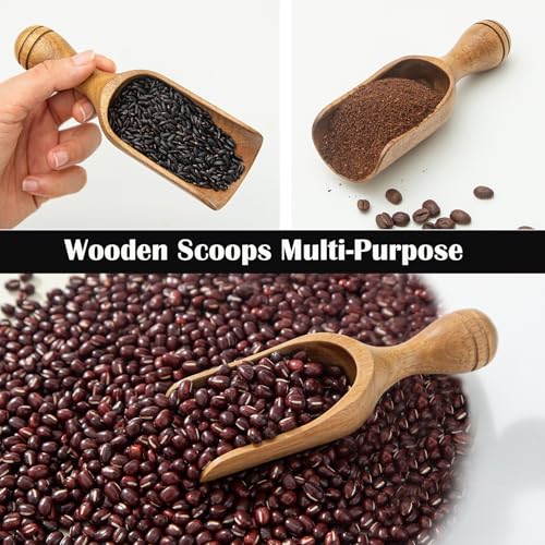 Big Coffee Scoops Shovel,Large Ground Coffee Scoop 3PCS Large Wooden Scoops for Jars 5.9″ Acacia Measuring Spoons for Coffee, Kitchen Scoop for Tea,Coffee, Powder, Bath Salts,Laundry -Multifunctional - color: 5.9″ Large 3pcs