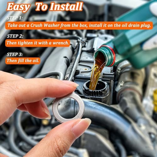 510PCS Oil Crush Washer,18 Sizes Oil Drain Plug Gaskets Assortment Kit,Automotive Aluminum Drain Plug Washer M6 M8 M10 M12 M14 M16 M18 M20 M22 M24 - size: 510PCS