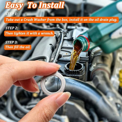 510PCS Oil Crush Washer,18 Sizes Oil Drain Plug Gaskets Assortment Kit,Automotive Aluminum Drain Plug Washer M6 M8 M10 M12 M14 M16 M18 M20 M22 M24 - size: 510PCS