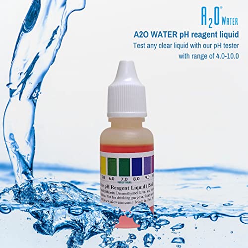 Alkaline, Tap, and Drinking Water pH Level Test kit (WHT/100-125 Tests) 0.50 Fl Oz, More Accurate Than Test Strips, Made in USA, by A2O Water