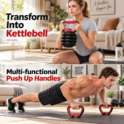 5-in-1 Adjustable Dumbbell Set, Barbell & Kettlebell for Home Gym - color: 20LB (Total)