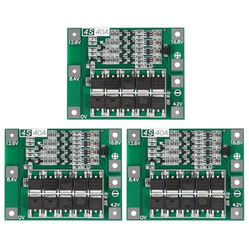 Gebildet 3pcs Enhanced 4S 40A 16.8V 18650 Lithium Battery Protection Board PCB BMS Charger Protection Circuit Balance Charging Module - style: 4S Charger PCB