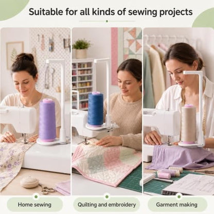 Large Capacity Thread Spool Stand, Thread Stand Spool Holder (White)