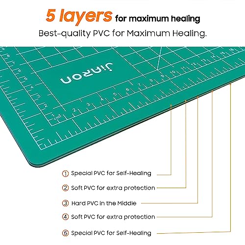 JIARON Self Healing Cutting Mat for Rotary Cutting, 12x18 Inch, Double Sided, 5 Layers, for Sewing, Crafts, Scrapbooking - color: 1PC