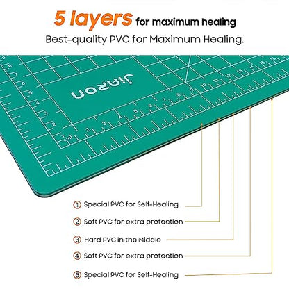 JIARON Self Healing Cutting Mat for Rotary Cutting, 12x18 Inch, Double Sided, 5 Layers, for Sewing, Crafts, Scrapbooking - color: 1PC