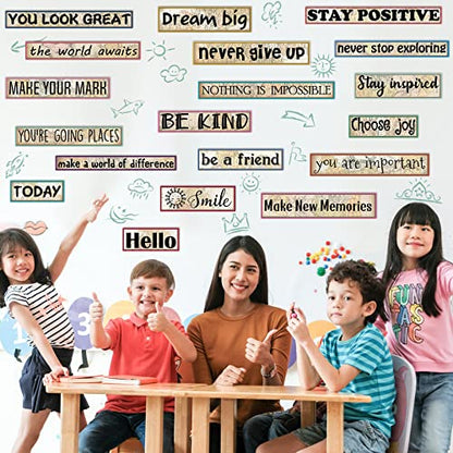 Hotop 42 Pcs Growth Mindset Inspirational Posters Banners Motivational Posters for Classroom Bulletin Board Decor Home Sweet Classroom Motivational Gallery Teacher Door Signs (Travel The Map Style) - style: Travel The Map Style
