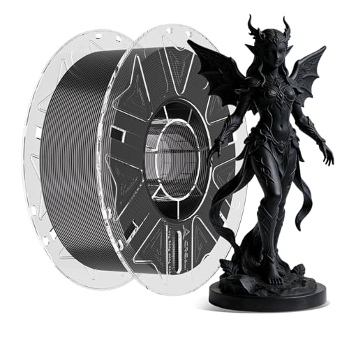 Creality 3D Printer RFID Filament, Hyper PLA Filament 1.75mm Bundle for 3D Printing, Hyper PLA RFID Filament No-Tangling High Precision, 1KG(2.2 lbs) Spool (Black) - color: Black