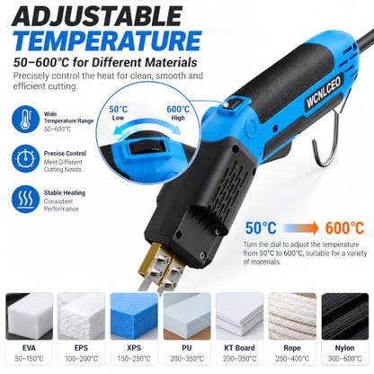 【New Model】 Foam Cutter Electric Hot Knife, Foam Cutting Tool Kit,Air Cooled 200W Styrofoam Cutting Tool Kit for Cutting Foam Board Insulation, EPP, EPS, XPS, EVA - color: B-blue Hot Knife Set