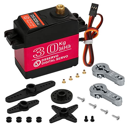 30KG Waterproof Metal Gear RC Servo, 180° - style: 1Pcs 30kg