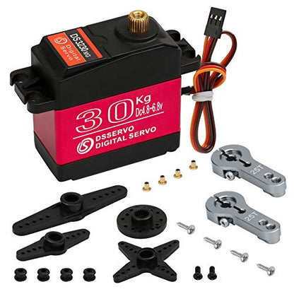 30KG Waterproof Metal Gear RC Servo, 180° - style: 1Pcs 30kg