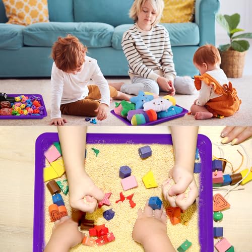 Maitys 24 Pcs Plastic Art Tray 11x8.7x1 Inch Activity Craft Tray,Purple - color: Purple