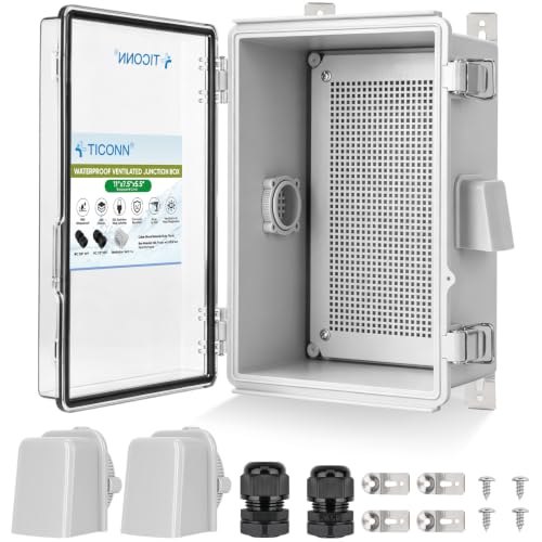 TICONN Outdoor Electrical Box with Ventilation Holes, IP65 Junction Box - color: Transparent Cover, size: 11"x7.5"x5.5"