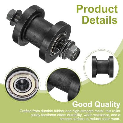 PATIKIL 8mm Grooved Roller Pulley Tensioner Chain Roller Pulley Mini Black - color: Black