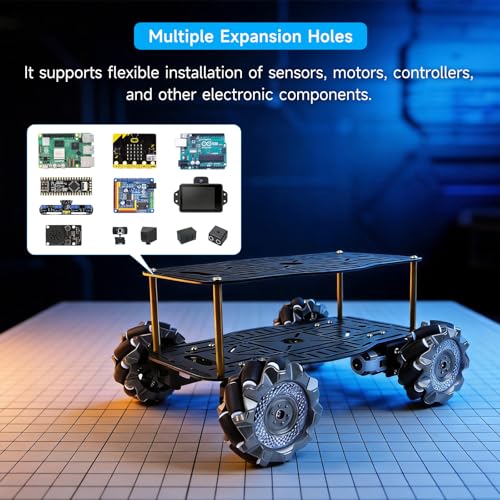 4WD Mecanum Robot Chassis Omnidirectional for Arduino/Raspberry Pi - style: 2-layer