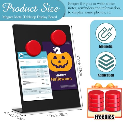 Fainne 1 Pc Magnetic Stand Bulletin Board Metal, Black, 17 x 11 Inches - color: Black, size: 17 x 11 Inches