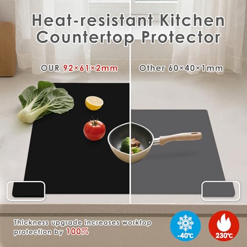 Extra Large Silicone Mat for Resin 36.2" x 24" 2MM Thick Silicone Craft Mat - color: Black, size: 36.2" x 24"